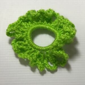 NWT Lime Green Handmade Crocheted Hair Scrunchie
